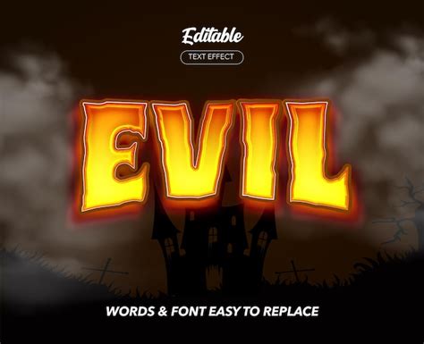 Premium Vector Evil Theme Style Vector Text Effect