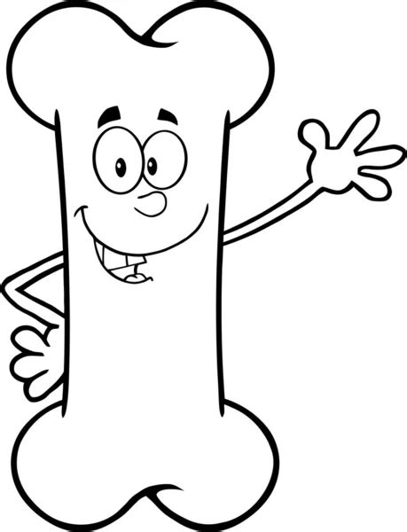 Black And White Winking Bone Cartoon Mascot Character Giving A Thumb Up