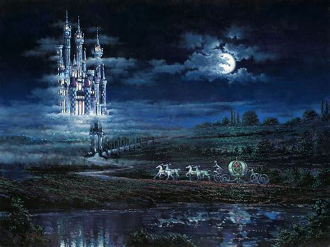Moonlit Castle From Cinderella Embellished Giclee On