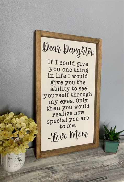 dear daughter wood sign letter to daughter sign etsy dear daughter letter to daughter love mom
