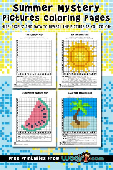 Mystery Grid Coloring Pages Printable