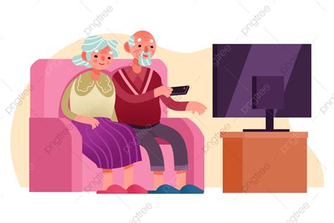 الرجل العجوز يشاهد التلفاز شاهد التلفاز الزوجين القديمة غرفة المعيشة