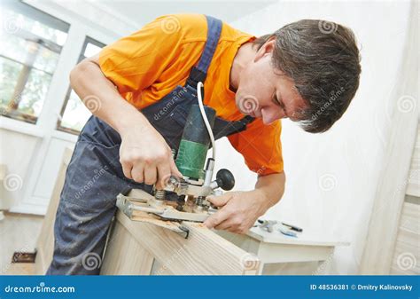 Door Installer At Work Stock Image Image Of Person Build 48536381