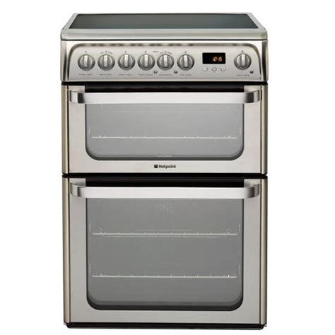 Hotpoint Hue61xs 60cm Ultima Electric Cooker In Ststeel Double Oven