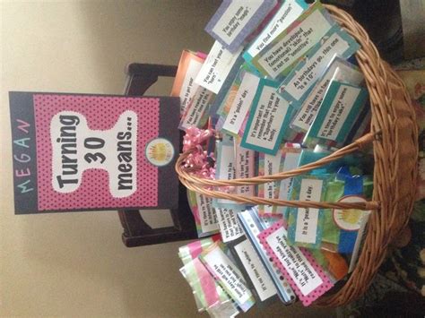 She'll enjoy any of these inexpensive, but totally adorable finds. Turning 30 Gift Basket | Gift Baskets | Birthday gift ...