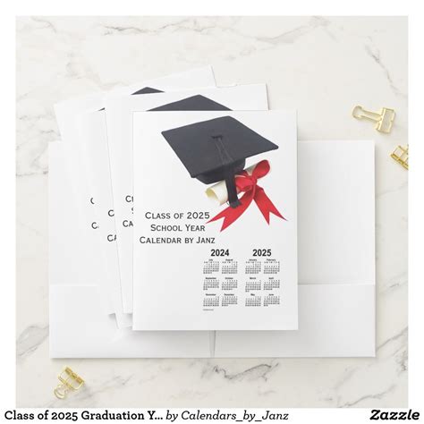 Class Of 2025 Graduation Year Calendar By Janz Pocket Folder Custom