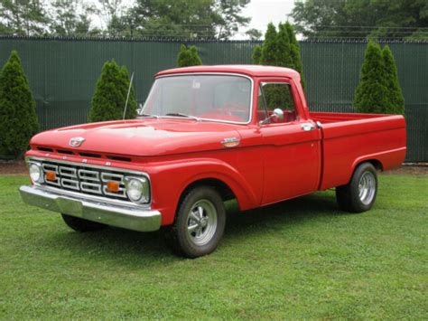 1964 Ford F 100 Custom Cab Pickup Truck F100 Red For Sale Ford F 100