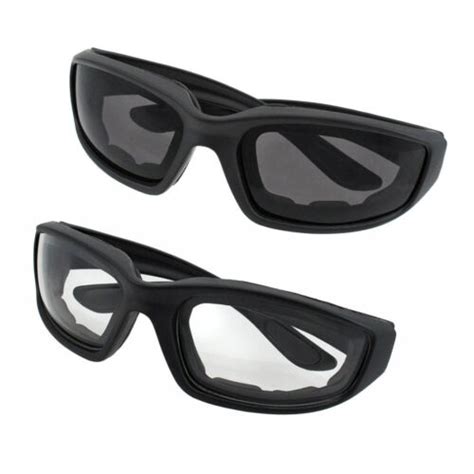 2 Pairs Motorcycle Padded Foam Driving Glasses Sunglasses Clear And Smoke Lenses Ebay