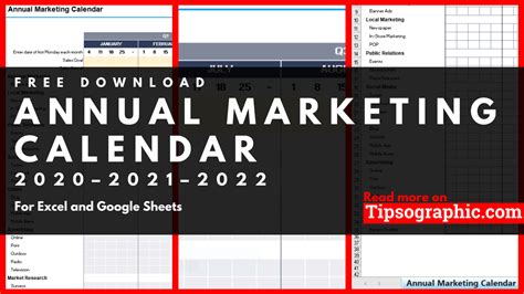 So don't be late and download our blank 2021 excel/ google sheet. Annual Marketing Calendar Template for Excel, Free ...