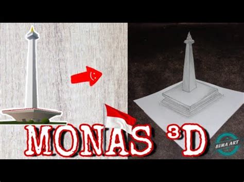 9 sketsa gambar ikan hias dan ikan konsumsi yang mudah dibuat. CARA MENGGAMBAR MONAS 3D - YouTube