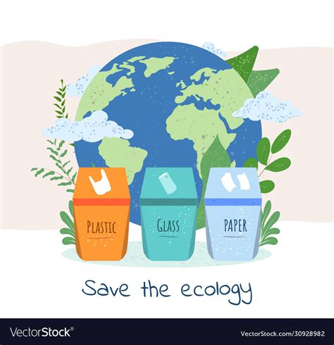 Save The Ecology And Planet Recycling Royalty Free Vector
