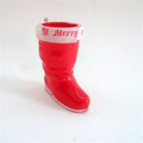 Vintage Rosbro Plastic Santa Boot Ornament Vintage Red Santa Boot Santa Boots Boots Rubber