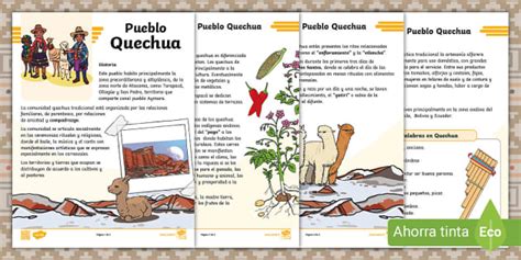 Ficha Informativa Pueblos Originarios Quechuas Twinkl