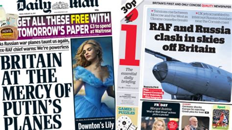 newspaper headlines raf russia and ukraine tensions on front pages bbc news