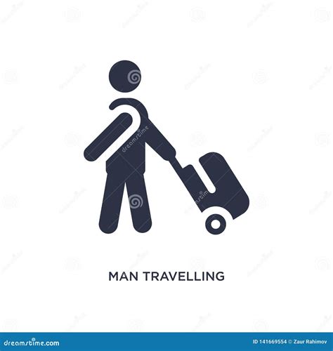 Man Travelling Icon On White Background Simple Element Illustration