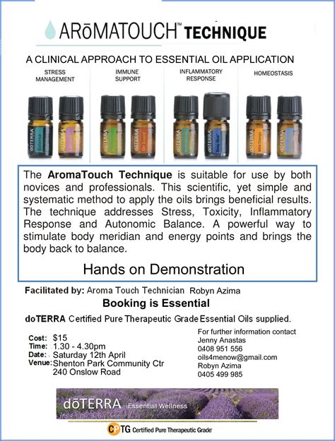 Image Result For Doterra Aromatouch Flyer Aromatouch Technique Doterra Essential Oil Blends