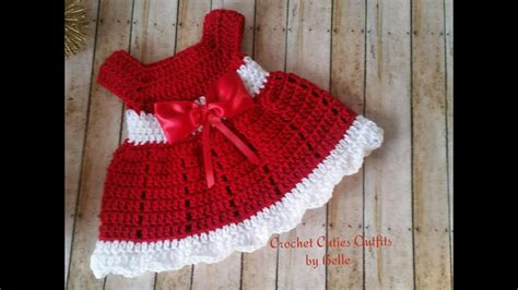 Crochet Baby Dress Tutorial 0 3 Months Christmas Baby Dress Part 1