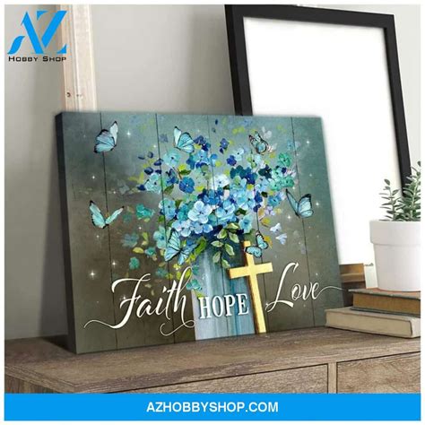 Zalooo Faith Hope Love Butterfly Wall Art Canvas Canvas Poster Canvas