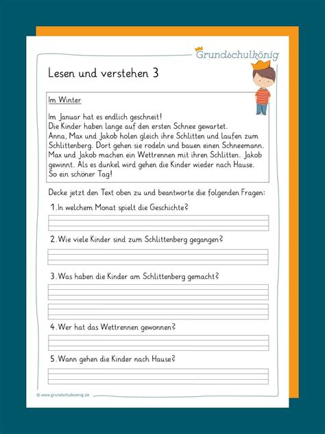 Klasse deutsch grundschule ist, dass die schüler die texte sinnerfassend lesen, kategorisieren. Lesen und Verstehen