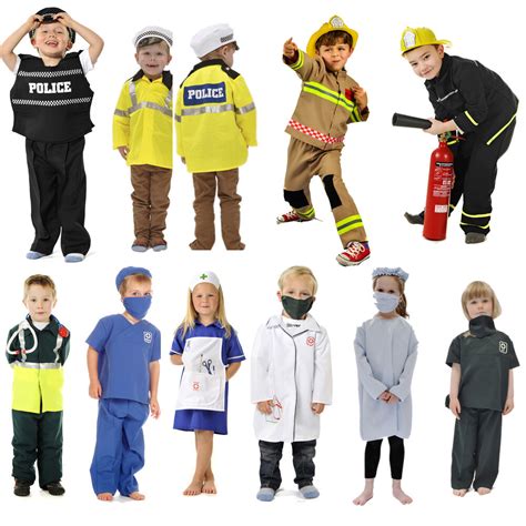Childrens Kids Boys Girls Emergency Services Fancy Dress Up Costume
