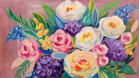 Easy Floral Impressionist Acrylic Painting Tutorial Live