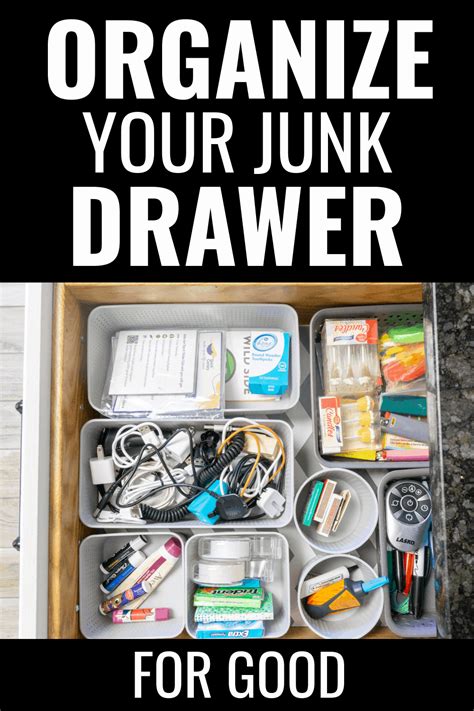 How To Organize The Junk Drawer For Good Junk Drawer Organizing Junk