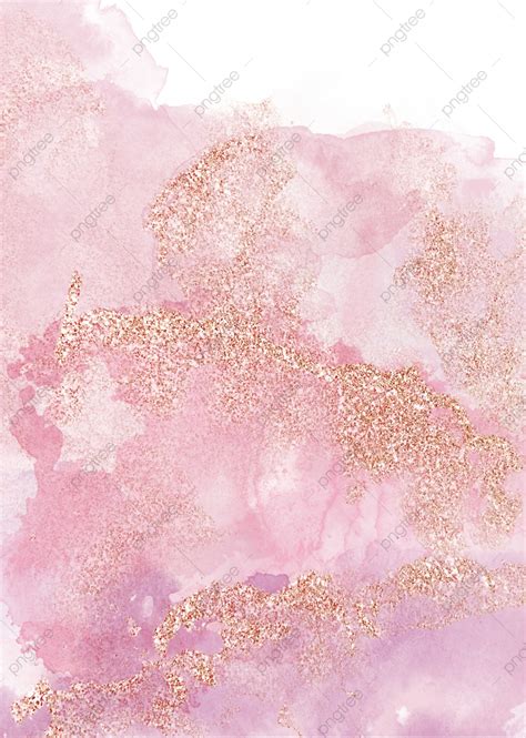 Aquarela Rosa Dourado Com Glitter Rosa Florescendo Fundo Rosa Ouro Rosa Met Lico Imagem De