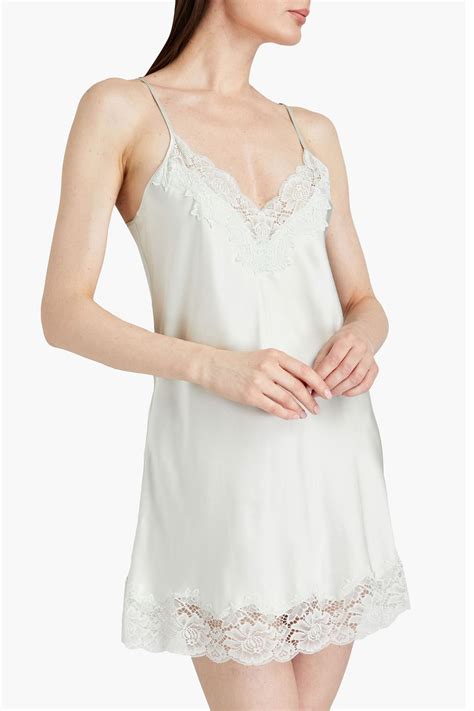 Ginia Lace Trimmed Silk Charmeuse Chemise Sale Up To 70 Off The Outnet
