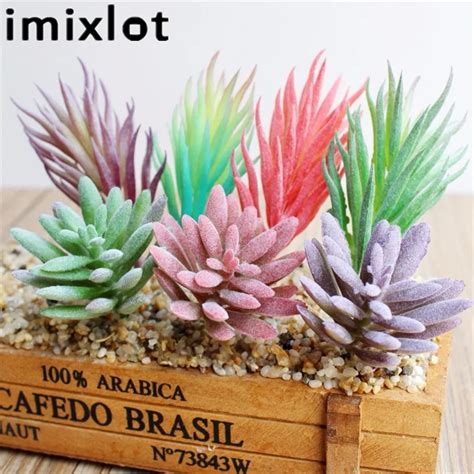 Imixlot Artificial Succulent Plants Landscape Decorative Flower Mini