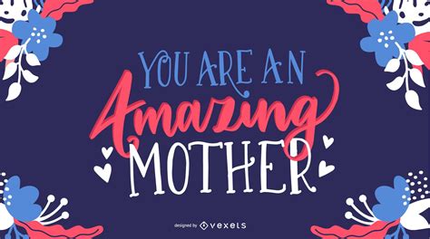 Cute Mothers Day Lettering Greeting Card Vector Download