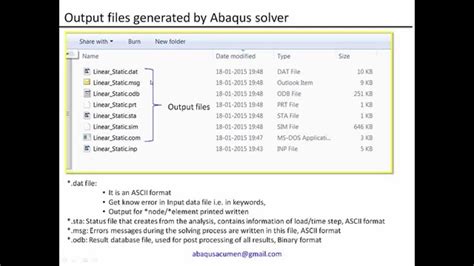 Various Abaqus Output Files Generated And Their Use Interpretation