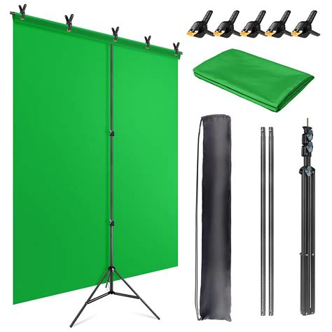 Jebutu 5x65ft Green Screen Backdrop With Stand Kit Green Screen With