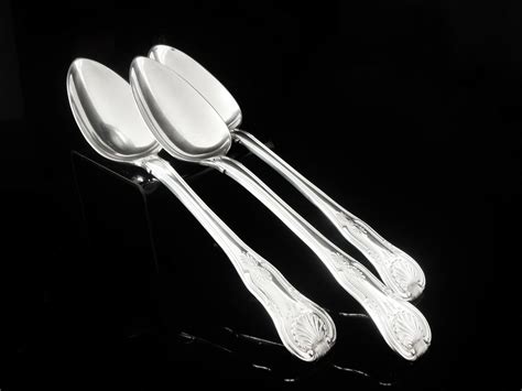 Sterling Silver Serving Spoons 3 Double Struck Richard Poulden