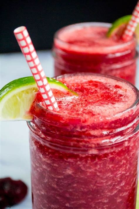 4 Ingredient Cherry Lime Slushie Low Carb Dairy Free Vegan Recipe