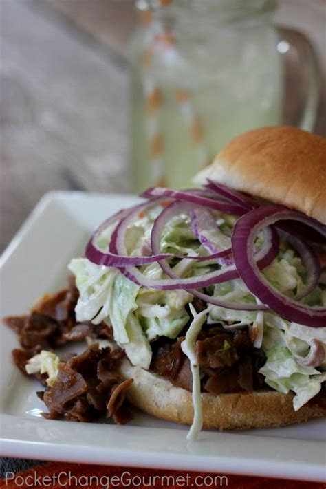 The coleslaw topping adds the perfect tangy crunch. Chopped Barbecue Beef Sandwich with Creamy Coleslaw ...