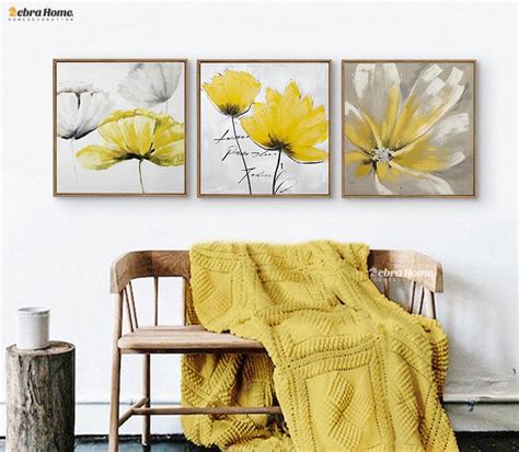 Get free shipping on qualified yellow wall art or buy online pick up in store today in the home decor department. Modern Abstrct Yellow Flower Wall Art Canvas Oil Painting ...