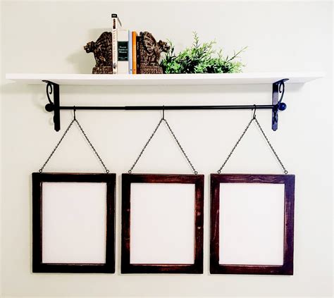 11x14 Rustic Picture Frame Hanging Frame With Chain Rustic Wood Frame
