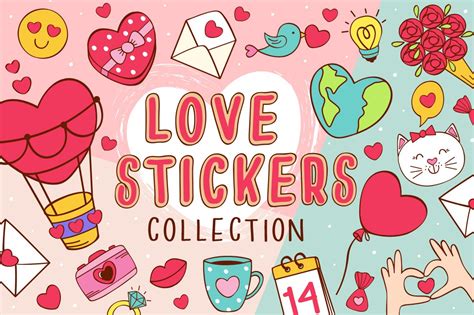 Love Stickers Collection Decorative Illustrations ~ Creative Market