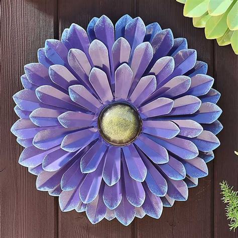 Purple Metal Flower Wall Plaque Kirklands Metal Wall Flowers Metal