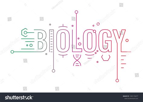 Biology Word Concept Biology Word Infographic เวกเตอร์สต็อก ปลอดค่า