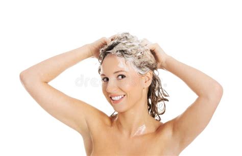 Woman Washing Her Hair Stock Photo Image Of Fresh Naked
