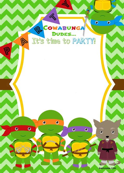 Free Ninja Turtle Party Printables