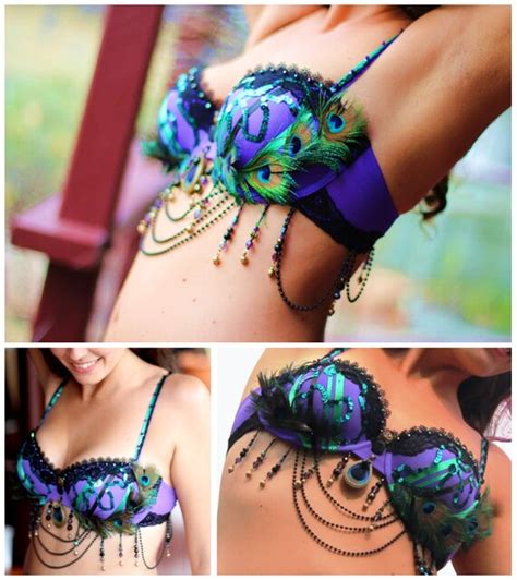 Items Similar To Charming Peacock Bellydance Bra On Etsy