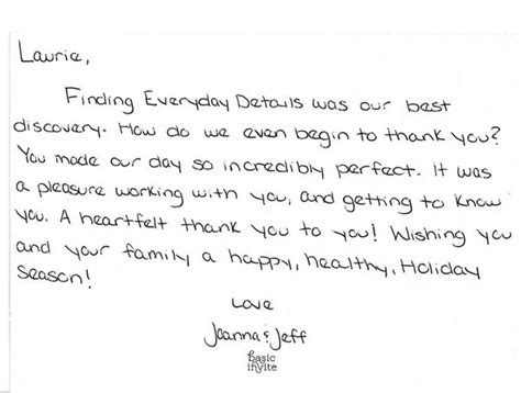 This is a good option for both formal and informal connections. Personal Thank You Letters | Everyday Details - NH Event ...