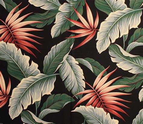 11 Tropical Leaf Print Barkcloth Fabrics In 31 Colorways