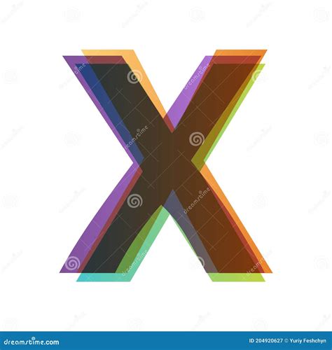 Letter X In Overlay Color Transparency Style Isolated On White