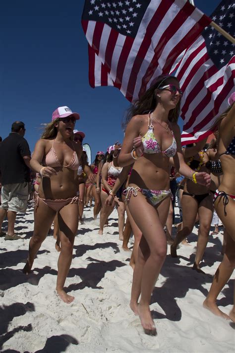 largest bikini parade at panama city beach participants in… flickr