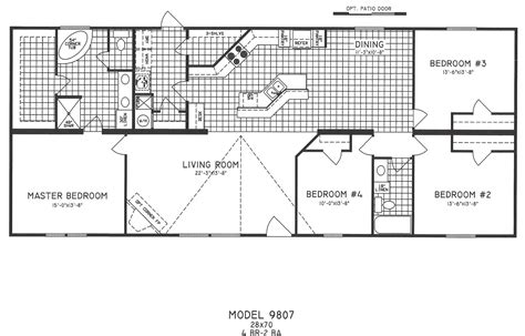 Or if our standard floor plans are not what you are looking for, we also offer the ability to design a custom small mobile home. 4 Bedroom Floor Plan: C-9807 - Hawks Homes | Manufactured ...