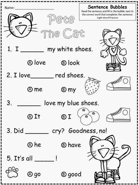 Printable Pete The Cat Worksheets Printable Word Searches