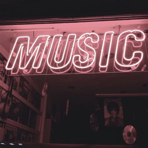 Pin By ♛⋆saartje⋆♕ On ⍟⋆neon⋆⍟ Music Collage Neon Aesthetic Neon Words
